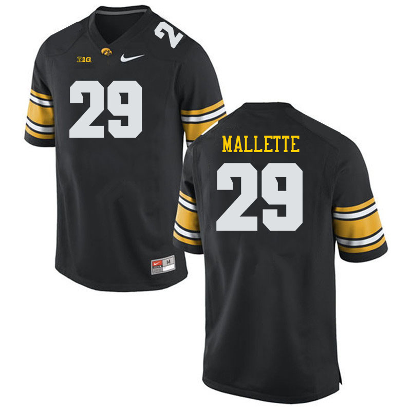 Men #29 Judah Mallette Iowa Hawkeyes College Football Jerseys Stitched Sale-Black